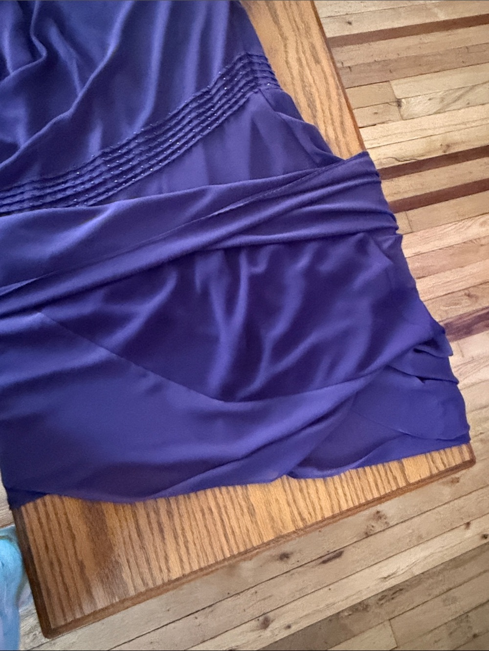 Adrianna Papell Deep Purple V-Neck Pintuck Slip Dress size 10 - Picture 7 of 8